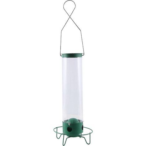 Mangeoire à oiseaux sauvages anti-écureuils Droll Yankees, suspendue en fer forgé pour terrasse extérieure, modèle B (1/5)