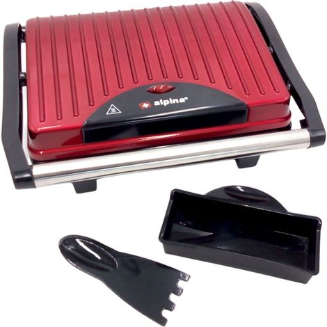 Alpina Kontaktgrill 1000W Optigrill Elektrogrill Tischgrill 2 Grillplatten