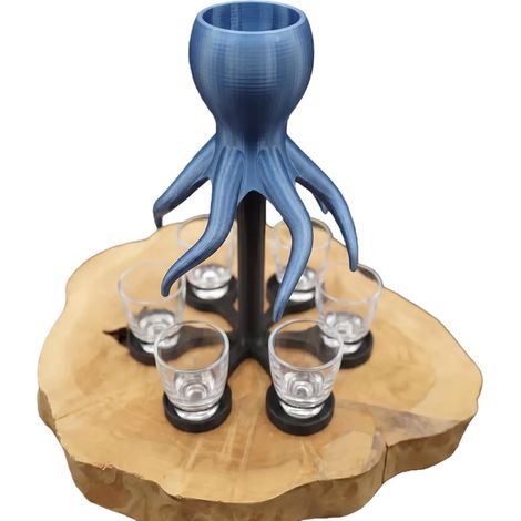 Octopus Sho T Distributeur de boisson avec impression 3D Octopus 8-Sho t - Qualité alimentaire - Accessoire de bar amusant pour jus, fêtes et boissons (1/5)