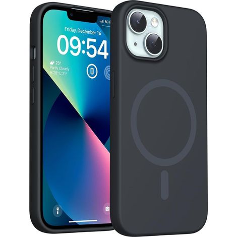 Handyhülle iPhone 13 6,1 Zoll Silikon stoßfest kratzfest schwarz (1/5)