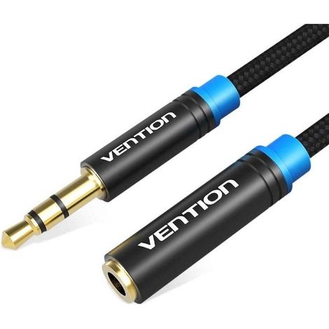 Venzione Cavo Stereo VAB-B06-B150-M/ Jack 3,5 Maschio - Jack 3,5 Femmina/ 1,5m/ Nero