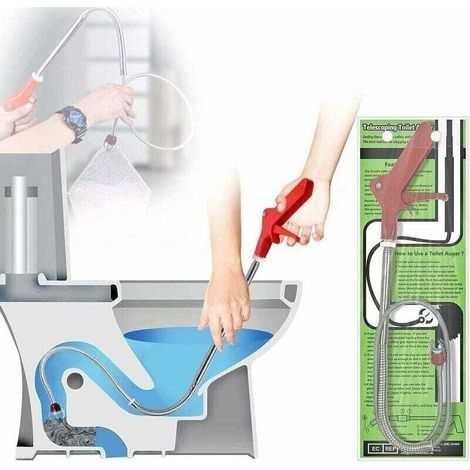 1.3m Furet Déboucheur Canalisation WC, Déboucheur à manivelle avec Griffe D'aigle (1/4)