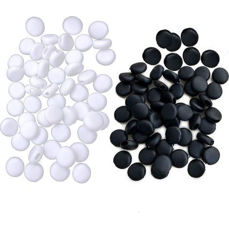 Verrous de cordon en silicone, 200 pièces de cordon élastique réglable Verrous de cordon Verrous de cordon Boucle de réglage de cordon pour cordons, 100 noir + 100 blanc (1/3)
