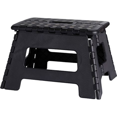 Klapphocker Schwarz, 35 x 28,5 x 22 cm