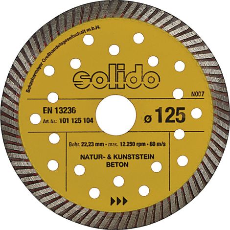 SOLIDO Diamant Trennscheibe 125 x 2.2 mm Beton Stein Baustellenmaterial (1/4)
