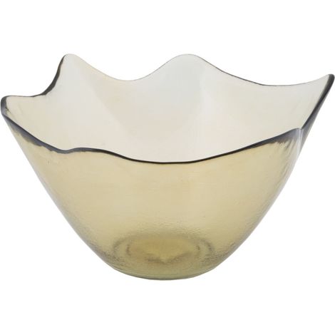 Ferretti Ciotola decorativa in vetro riciclato gialla 30 cm