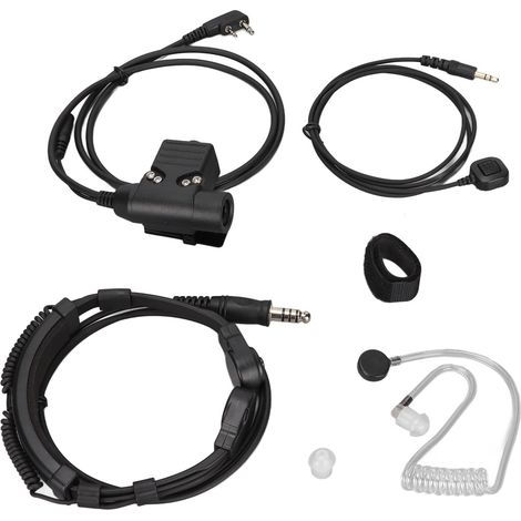 Casque à col rétractable avec micro PTT à doigt 7,1 mm et PTT U94 pour Icom V8 V80 V82 (1/5)