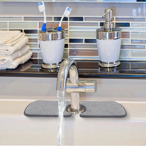 Robinet de cuisine tapis absorbant évier garde-boue robinet en microfibre capteur d'éclaboussures protecteur de comptoir pour cuisine salle de bain 1 pc (1/5)