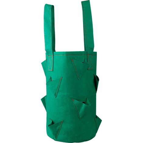 Sac de culture pour fraises avec poignées, 11 trous, plantation verticale suspendue, pochette de plantation en feutre, 38 x 22 cm, vert (1/5)