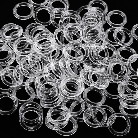 100 Anneaux Transparents pour Stores Romains - 13 mm O-Rings en Plastique pour Rideaux de Fenêtre (1/5)