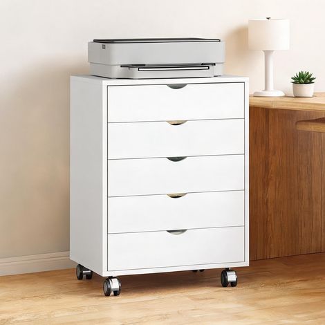 Meuble de rangement de bureau blanc 50 x 40 x 67,5 cm (1/5)