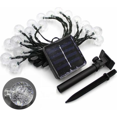 (Warmweiß) Solarbetriebene Lichterkette mit Kugelform für den Außenbereich, 30 LEDs, 8 Modi, geeignet für Garten, Hof, Weihnachten und Partys
