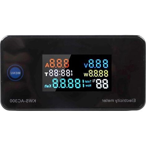 Medidor inteligente de 100 A CA 50-300 V con pantalla LCD para monitorizar la potencia, la humedad y la temperatura. (1/5)