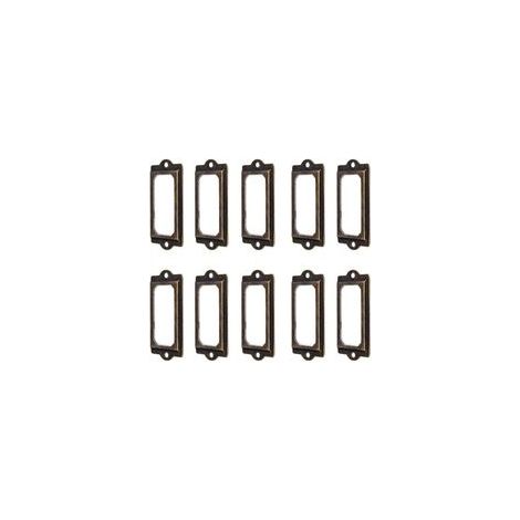 50Pcs porte-étiquette 60 x 17 mm métal bronze vintage porte-étiquette porte-cartes bibliothèque tiroir armoire (1/5)