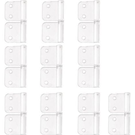Juego de 10 bisagras de plástico transparente extraíbles y ajustables de 360 grados para pianos, manualidades y muebles, 4,2 x 2,1 cm. (1/5)