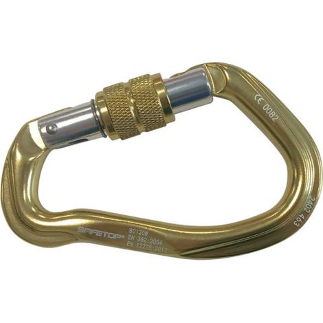 Mosquetón de rosca en forma de pera 23kN hecho de aluminio