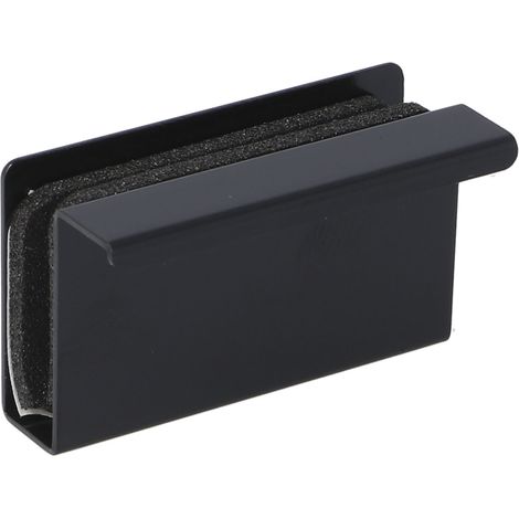 SISO Glastürgriff, Türgriff für Glas, Glas-Türgriff, Schwarz matt, Stahl, 4-6 mm, 40 x 23 x 9,5 mm (1/4)