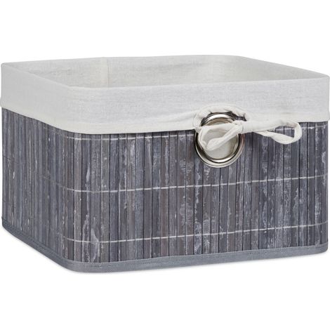 Cesta portaoggetti pieghevole decorativa per scaffali 20 x 31 x 31 cm in bambù naturale 130005769