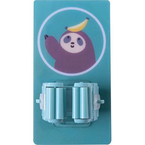 Broom Mop Holder Multipurpose Cartoon Punch Free Self Adhesive Broom Storage Hanger for Laundry Bathroom Kitchen Garage