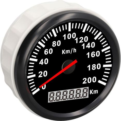 Compteur de vitesse et odomètre 85mm étanche IP67 avec rétroéclairage rouge pour bateau et yacht