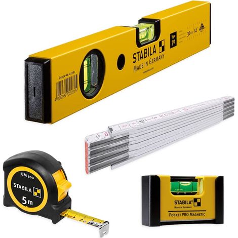 Stabila Type 70, 30 cm, Zollstock 2 m, Bandmaß 5 m, Pocket PRO Magnetic Set