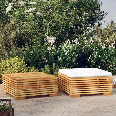vidaXL Salon de jardin 2 pcs Bois de teck massif (1/5)