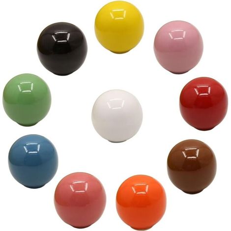 Set mit 10 Schubladengriffen aus Keramik in Vintage-Farben, 33 mm rund, für Möbel, Türen und Schubladen