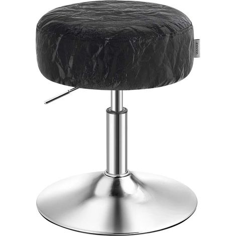 Tabouret de maquillage réglable en hauteur 38 x 44-60 cm assise ergonomique design moderne en PU noir d'encre (1/2)