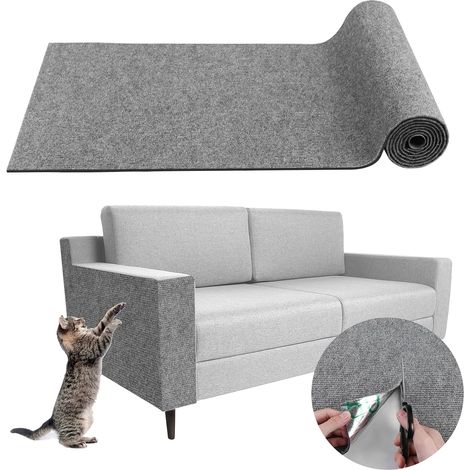 Tapis d'escalade pour chats, tapis à griffer découpable pour chats, sous-tapis auto-adhésif, panneaux de protection à monter soi-même pour escaliers et meubles. (1/5)