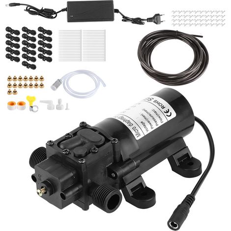Système de Pulvérisation Basse Pression Électrique 12m avec 16 Buses pour Jardin Extérieur, Prise EU 110‑240V (1/5)