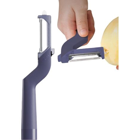 Swivel potato peeler, vegetable peelers for the kitchen - ergonomic stainless steel handle peeler with blemish remover (1/5)