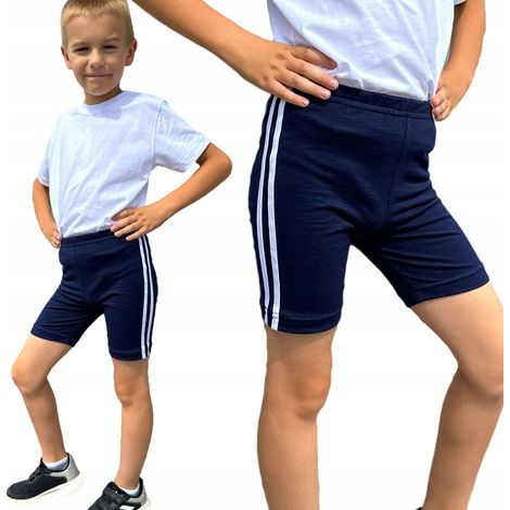 Short de sport garçon, cyclisme, rayures bleu marine, PL 134 (1/5)