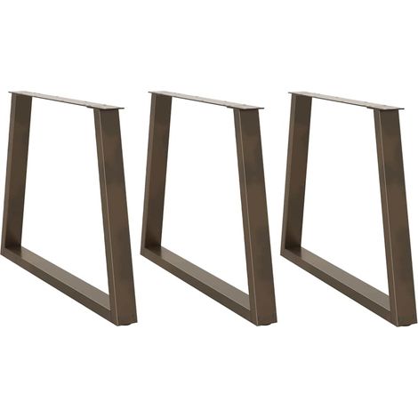 Juego de 3 patas de mesa de comedor en forma de V robustas y estables 100 x 73 cm estilo moderno acero natural 020056887 (1/5)