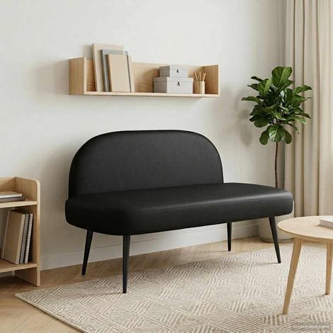 vidaXL  Upholstered Bench with Backrest  Black 110 x 60 x 76 cm