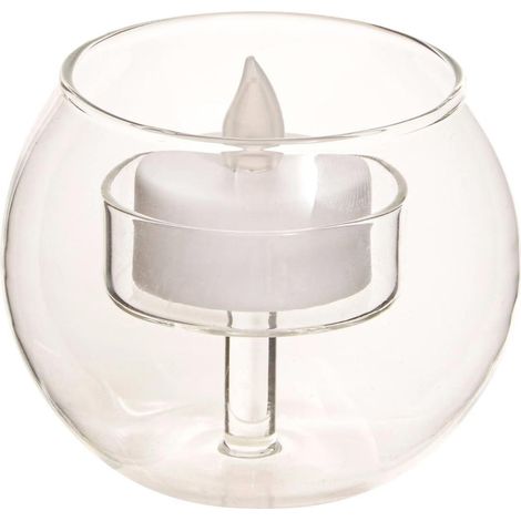Bougie LED en Verre "Bola" 8cm Transparent (1/2)