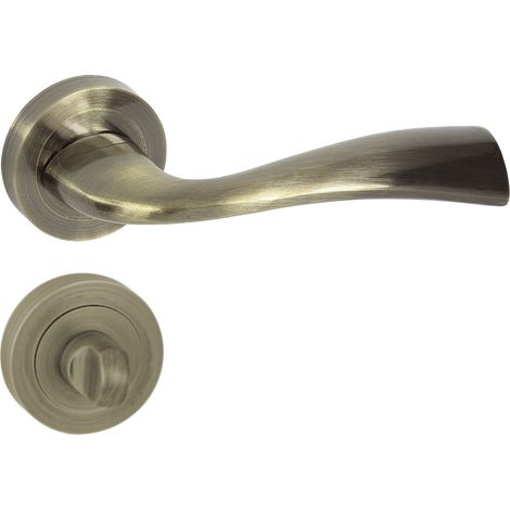 DOMINO Poignée de porte FLY R ECO M3 WC Poignée avec rosace WC Bronze (1/5)