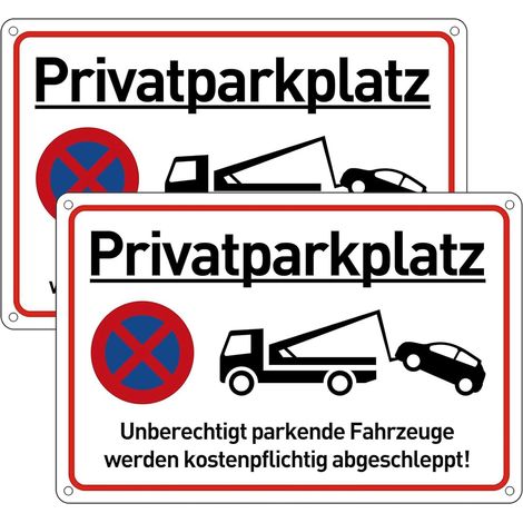Privatparkplatz, Einfahrt verboten-Schilder, 30 x 20 cm, Zufahrt verboten/Verkehr verboten, mit Löchern, Privatgrundstück-Schild, geprüft, wetterfest (1/5)