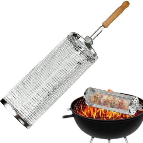 Grillkorb Grillkäfig aus Edelstahl rollende Grillkörbe BBQ (1/5)