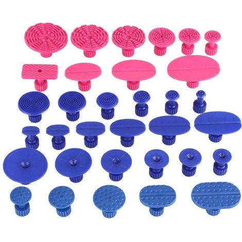 Jeffergarden Kit de languettes de retrait de colle multi-usages, 33 languettes de réparation de bosses en nylon, s'adapte automatiquement au marteau en T/marteau coulissant (1/5)