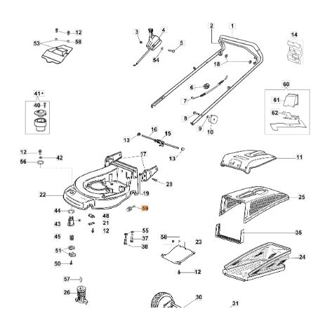 Anti-Vibrations-Rasenmäher Modelle MAX48PK MAX48TK ORIGINAL EMAK 66090155A