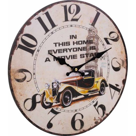Reloj de pared de madera blanco d34x2 cm (1/5)