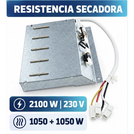Resistencia Secadora Otsein Candy 2100W  C.O. 40006991 40004316  Para EVOC570B-S, VHC680BX-S y GO DC 36  Recambio Original (1/4)