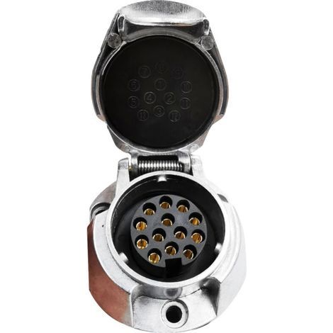 Prise de remorque à 13 broches, connecteur femelle de remorque en alliage d'aluminium 12V pour caravanes de remorque Standard ue (1/5)