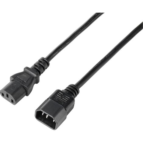 Sygonix SY-5243892 Kaltgeräte Verlängerungskabel  Schwarz 3.00 m