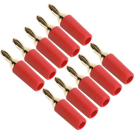 Lot de 10 fiches banane mâles 2.5mm laiton doré soudure prises ressorts 30V 60V 10A (1/5)