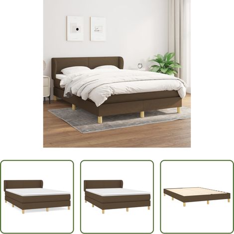 Matratze - Boxspringbett mit Matratze Dunkelbraun 140x190 cm Stoff (1/5)