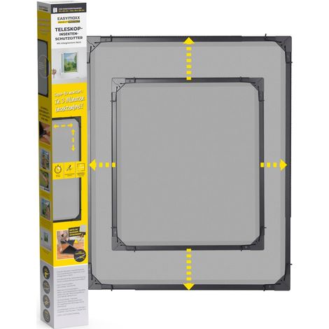 Moustiquaire Fenêtre - 1 Pièce - Anthracite - Extensible Sans Outil - Cadre Prémonté - 70-115x80-135cm (1/5)