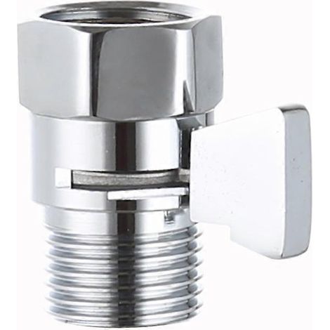 Robinet d'arrêt 1/2", robinet de pommeau de douche, robinet d'arrêt pour pommeau de douche, avec interrupteur de réglage à 90°, convient aux bras de douche et aux robinets d'arrêt pour douchette à mai (1/4)