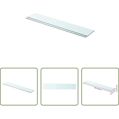 Wandregal - Regalböden 2 Stk. Glas Transparent 90x15 cm (1/5)