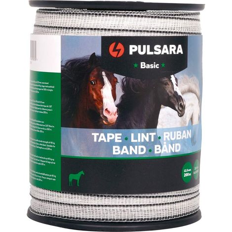 Fettuccia Basic 12.5mm con 4 conduttori da 0,15 mm in acciaio inox bobina da 200m colore bianco